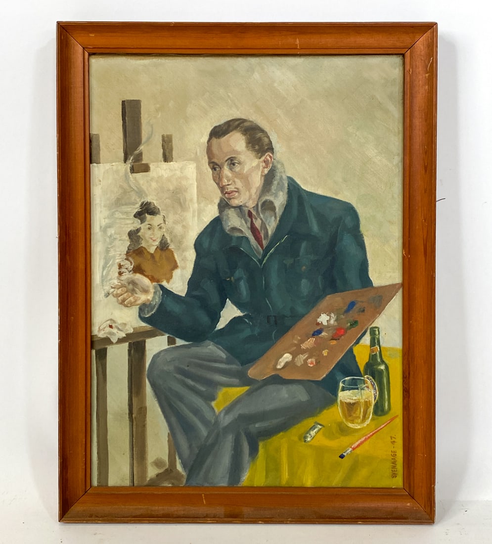 SVENAAGE (20TH C.) SELF PORTRAIT O/C 1947 (1 of 1)