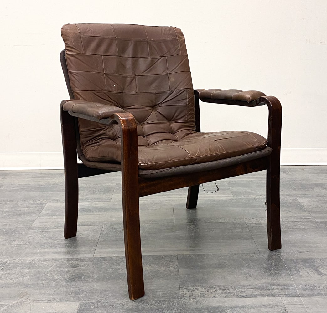 INGMAR RELLING STYLE LEATHER LOUNGE CHAIR (1 of 16)
