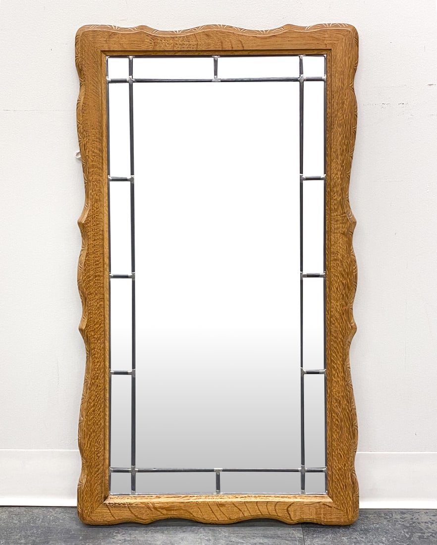 DANISH OAK WALL MIRROR C. 1970S (1 of 8)