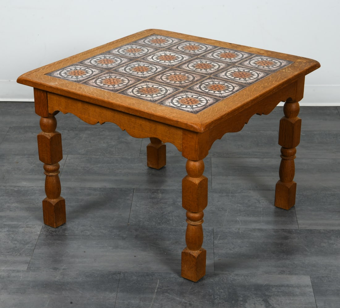 DANISH OAK & CERAMIC TILE COFFEE TABLE (1 of 13)