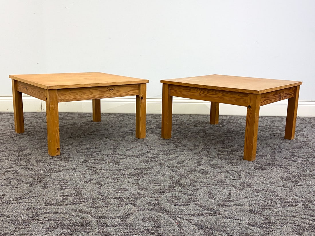 PAIR OF SWEDISH PINE SIDE TABLES C. 1970S (1 of 9)