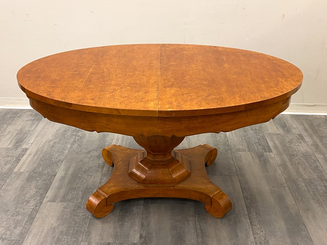 BIEDERMEIER STYLE SWEDISH BIRCH DINING TABLE - 12