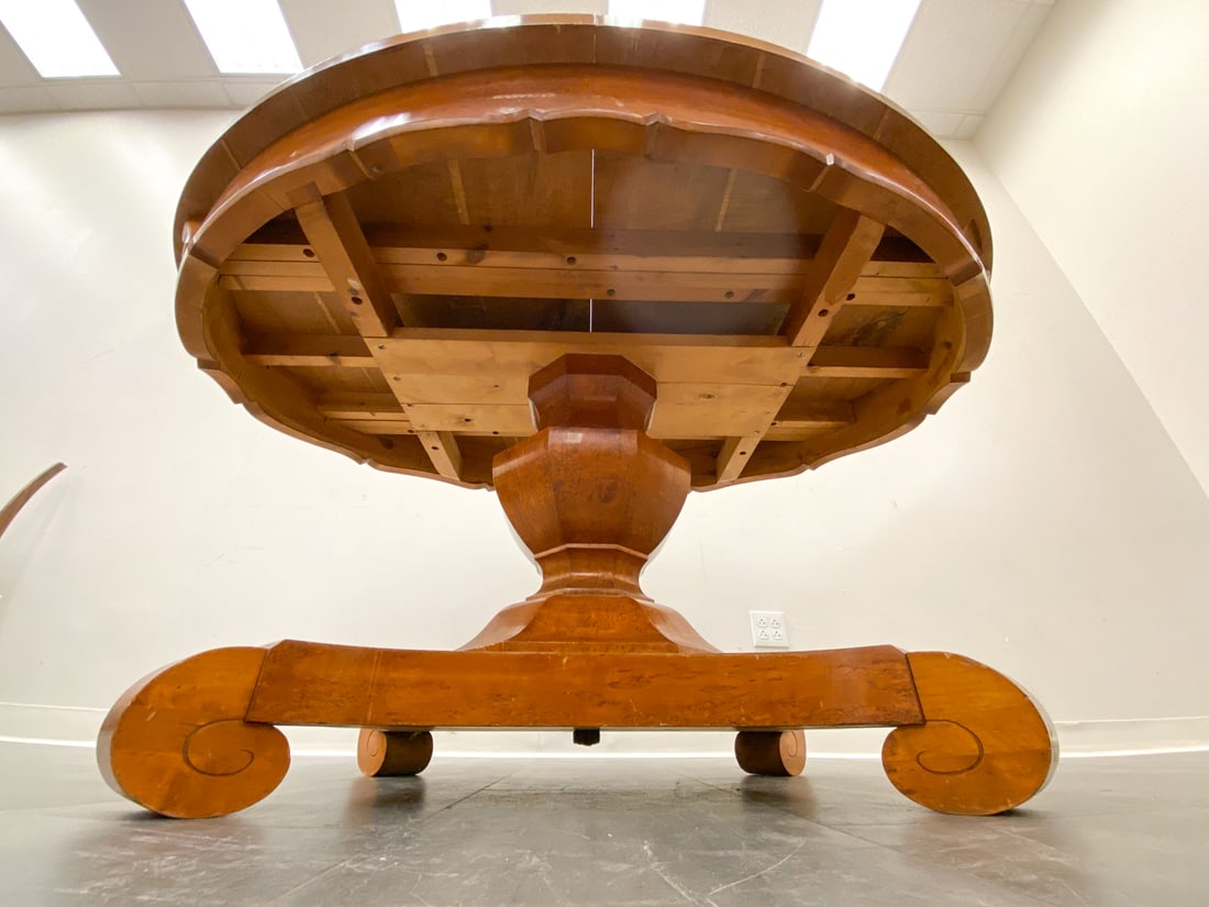 BIEDERMEIER STYLE SWEDISH BIRCH DINING TABLE - 8