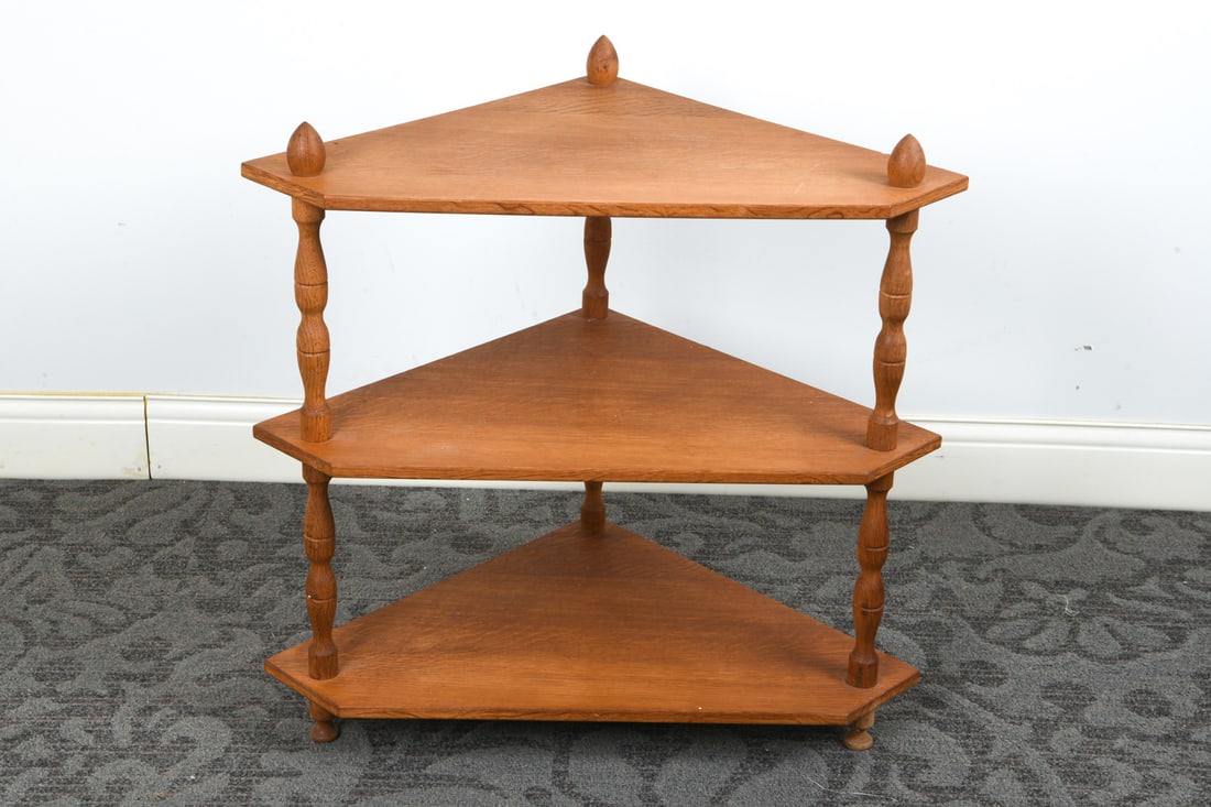 DANISH OAK CORNER SHELF C. 1970S (1 of 13)