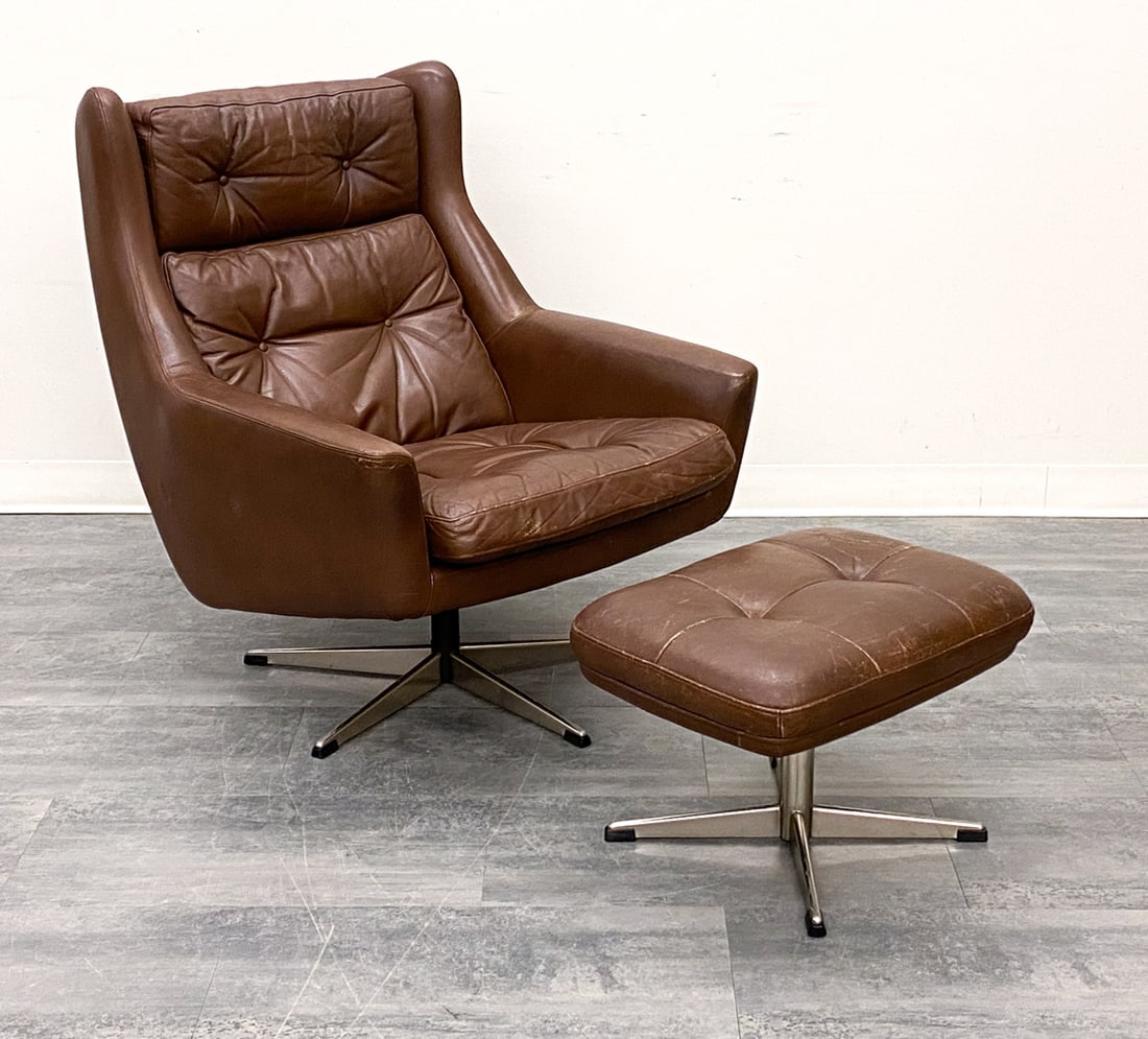H. W. KLEIN FOR BRAMIN DANISH LEATHER LOUNGE CHAIR (1 of 16)
