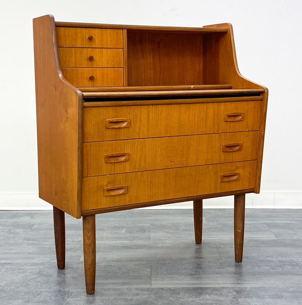 KRISTIANSEN STYLE DANISH TEAK SECRETARY DESK 1960S (1 of 15)