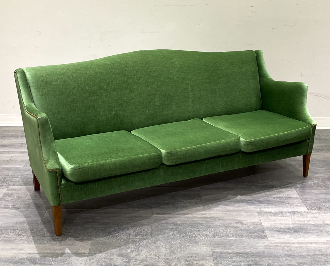 DECO STYLE SCANDINAVIAN MOHAIR SOFA C. 1950S (1 of 13)