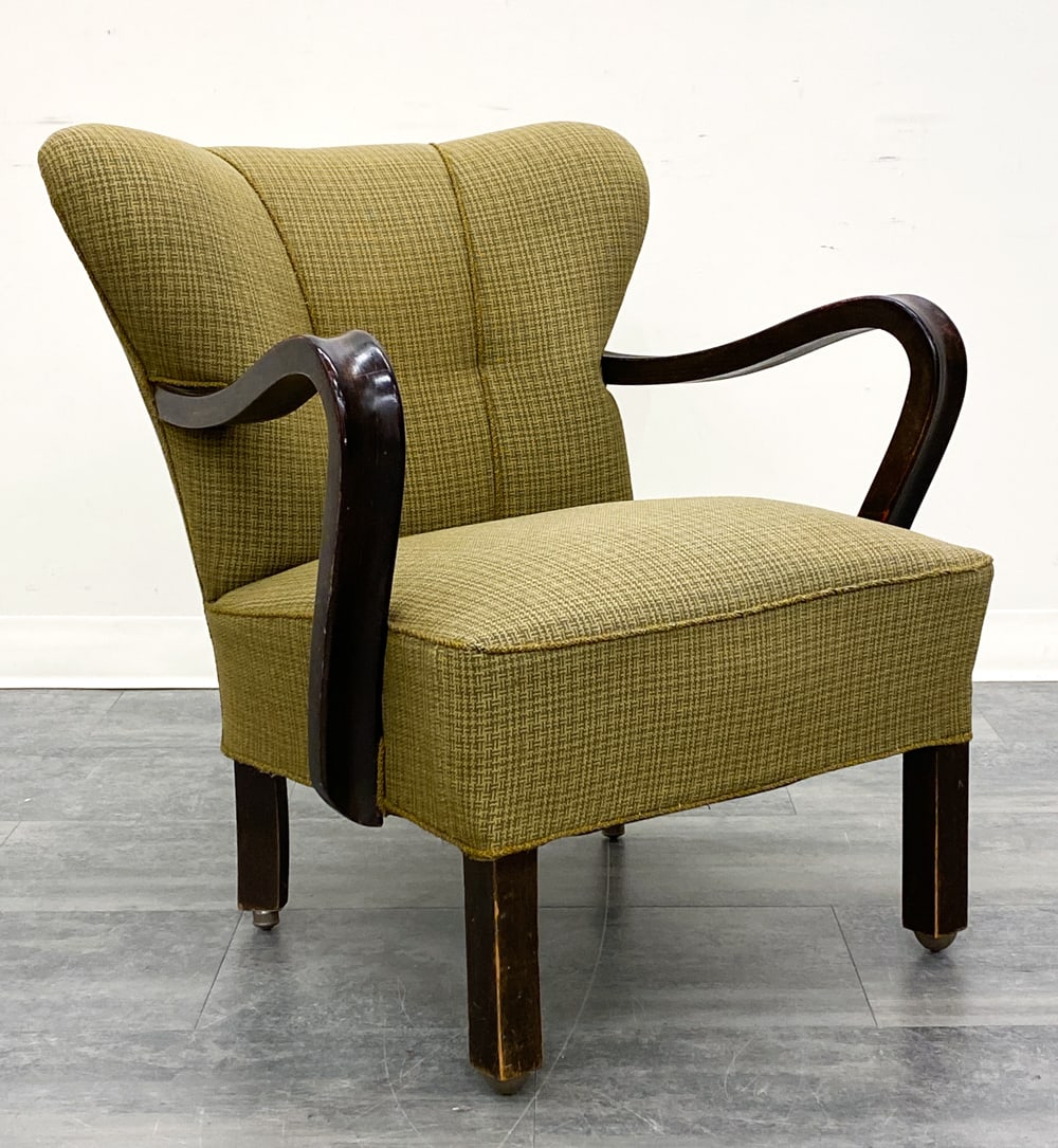 FRITZ HANSEN STYLE DANISH LOUNGE CHAIR C. 1940S (1 of 15)
