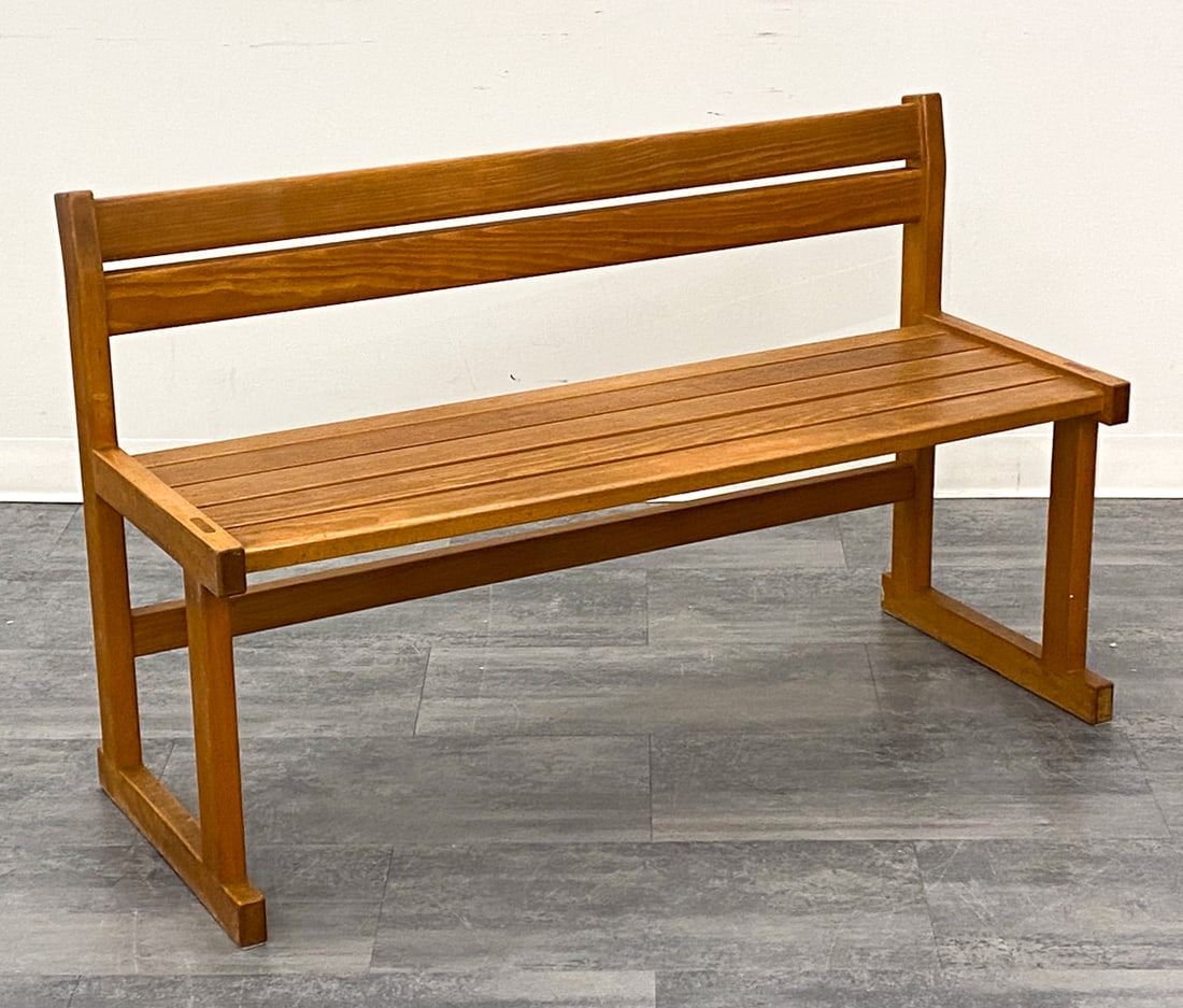 MID-CENTURY DANISH BEECH BENCH C. 1960S (1 of 12)