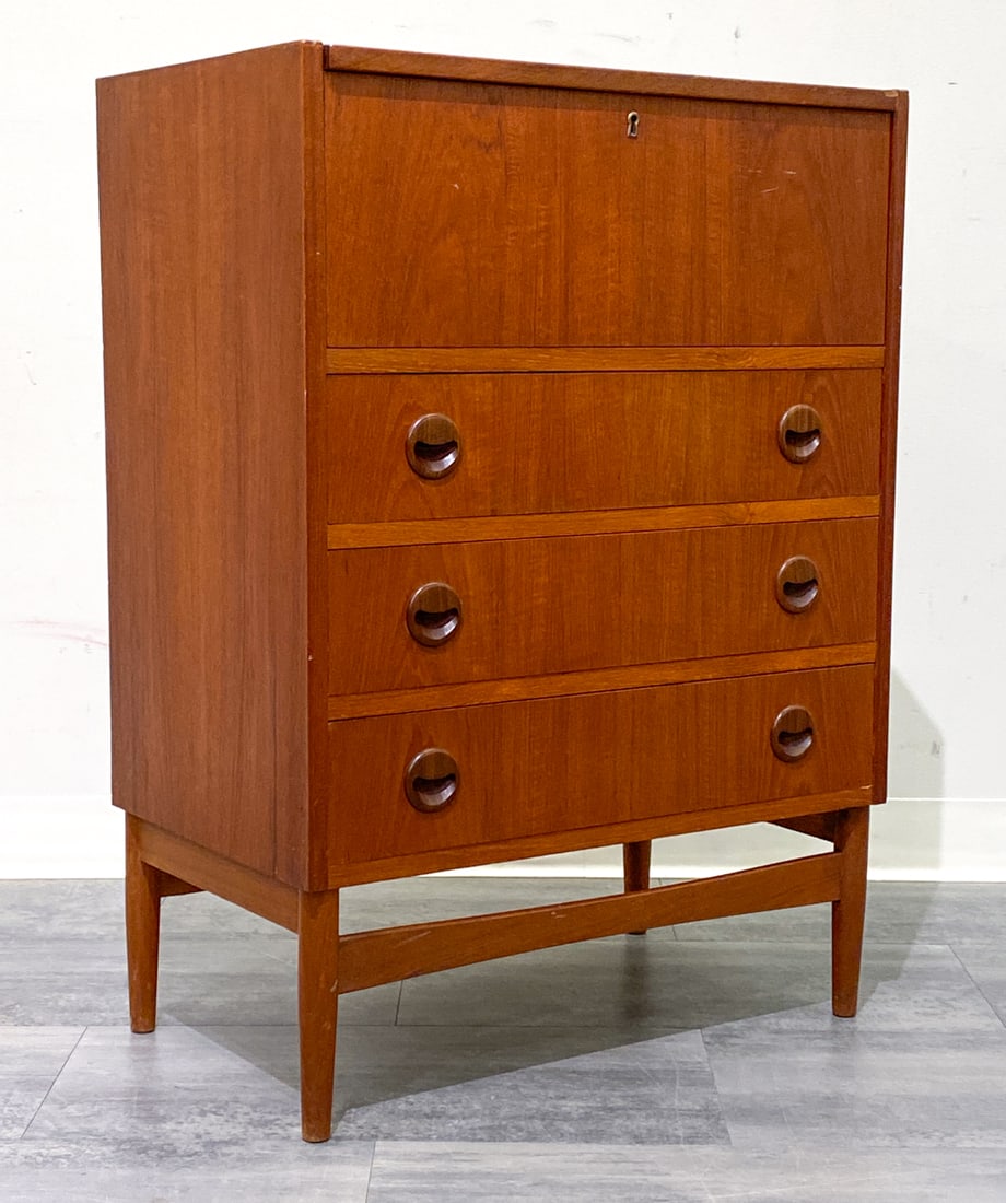 DANISH TEAK SECRETARY CHEST C. 1960S (1 of 13)