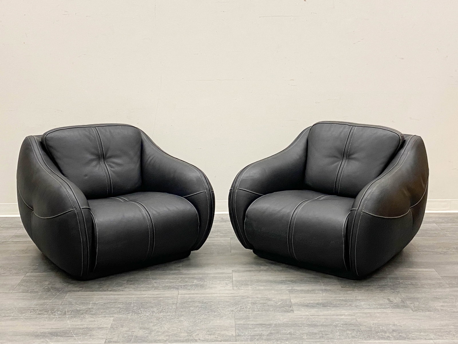 PAIR DE SEDE STYLE LEATHER LOUNGE CHAIRS (1 of 13)