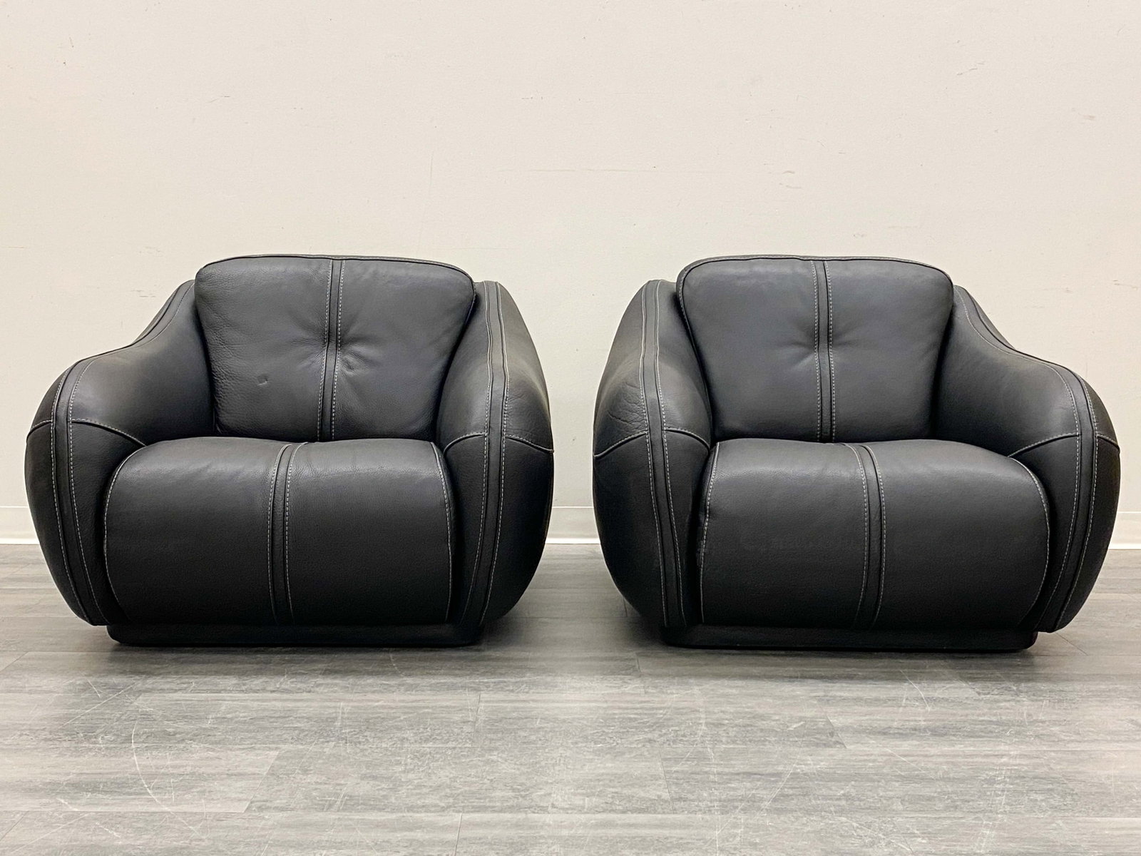PAIR DE SEDE STYLE LEATHER LOUNGE CHAIRS - 5