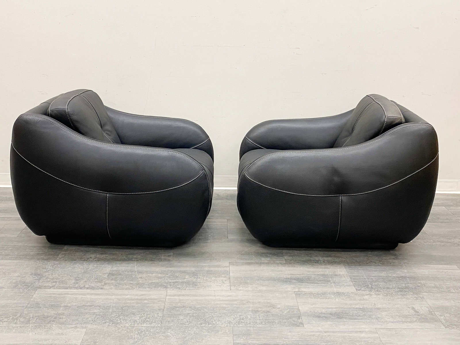 PAIR DE SEDE STYLE LEATHER LOUNGE CHAIRS - 7