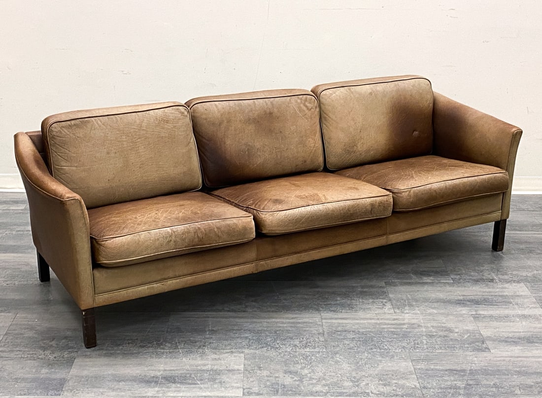 BORGE MOGENSEN STYLE DANISH LEATHER SOFA C. 1960S (1 of 15)
