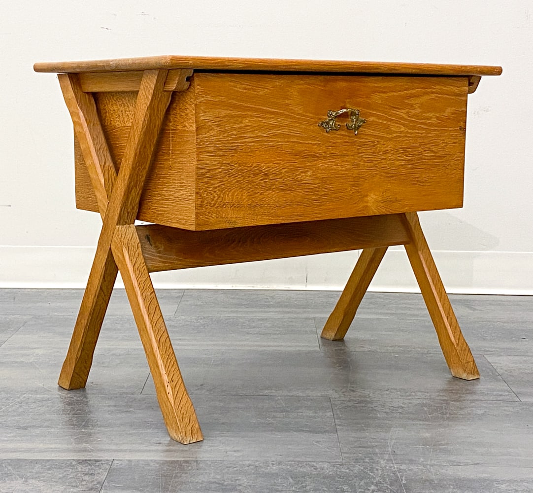 MID-CENTURY DANISH OAK SEWING TABLE C. 1960S (1 of 16)