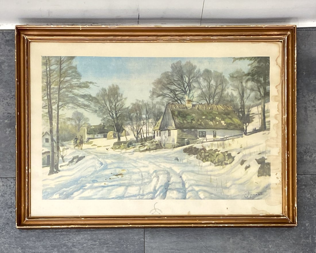 PEDER MORK MONSTED (DANISH) WINTER LANDSCAPE PRINT (1 of 5)
