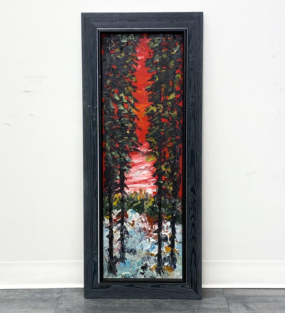 DANISH ABSTRACT LANDSCAPE O/C PAINTING (1 of 5)