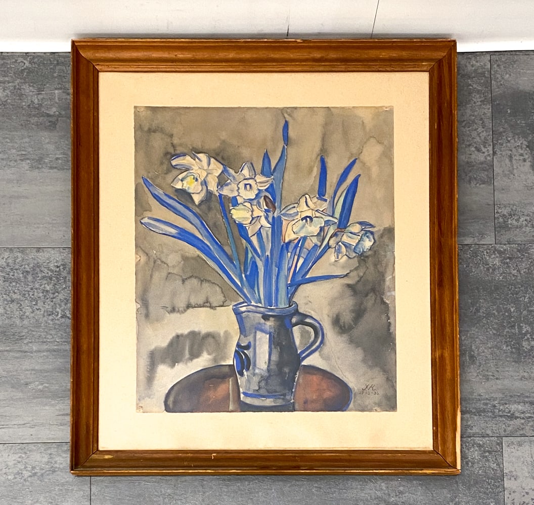 DANISH STILL LIFE WATERCOLOR C. 1936 (1 of 5)