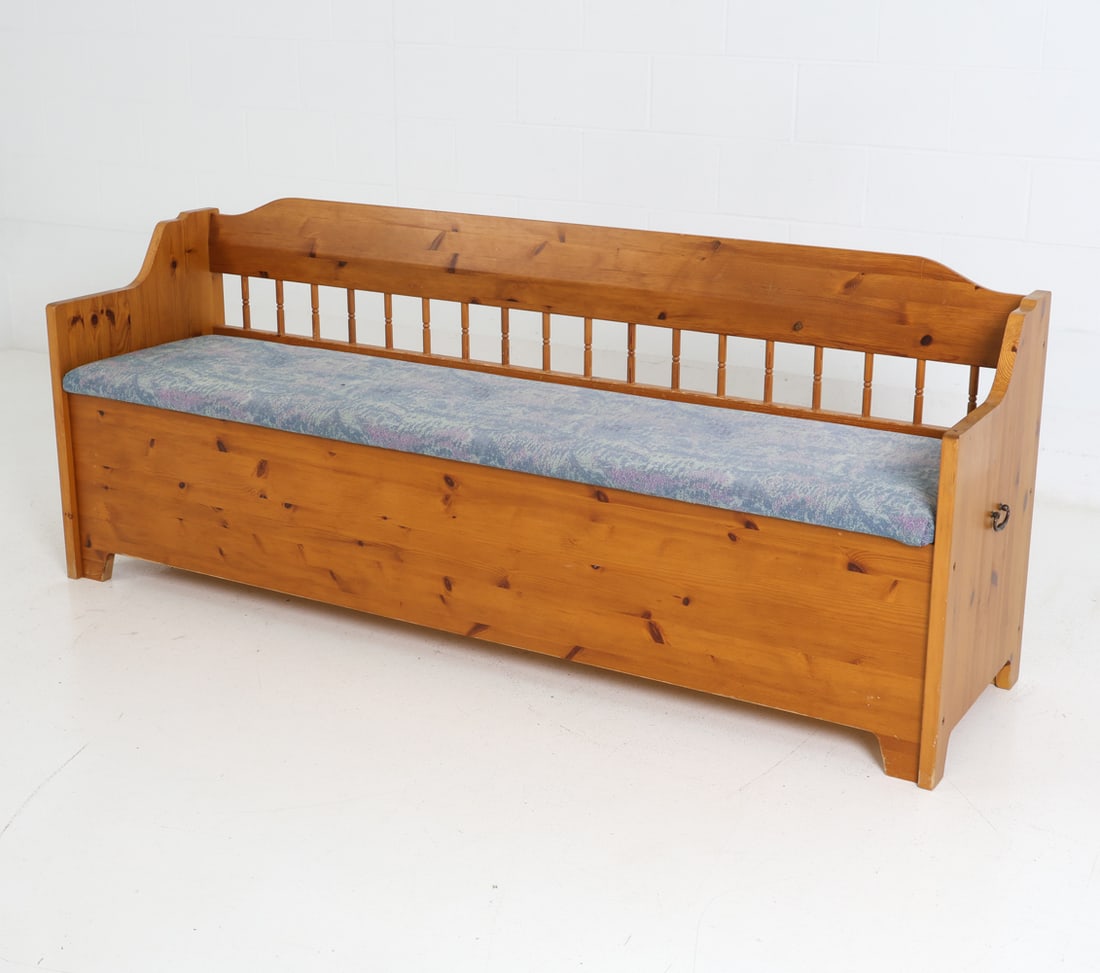 SWEDISH PINE STORAGE BENCH - 2