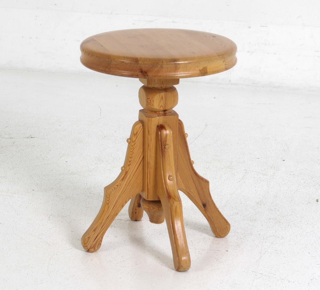 SWEDISH PINE STOOL C. 1970S - 2
