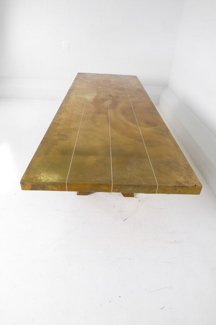 TOM DIXON MASS BRASS DINING TABLE - 5
