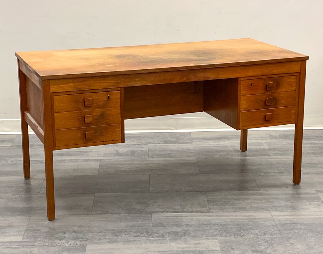 DOMINO MOBLER DANISH TEAK WRITING DESK C. 1960S (1 of 14)