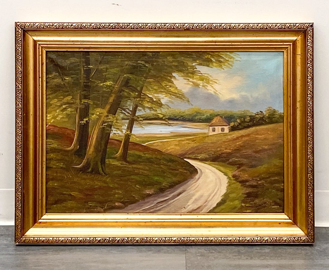 DANISH LANDSCAPE OIL ON CANVAS PAINTING (1 of 5)