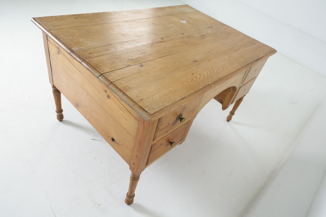ANTIQUE RUSTIC PINE DESK - 13