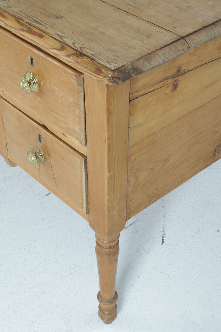 ANTIQUE RUSTIC PINE DESK - 14