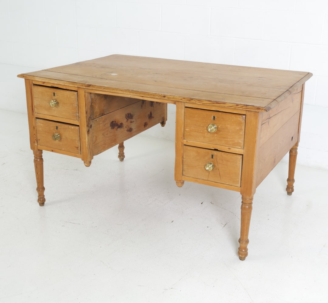 ANTIQUE RUSTIC PINE DESK - 2