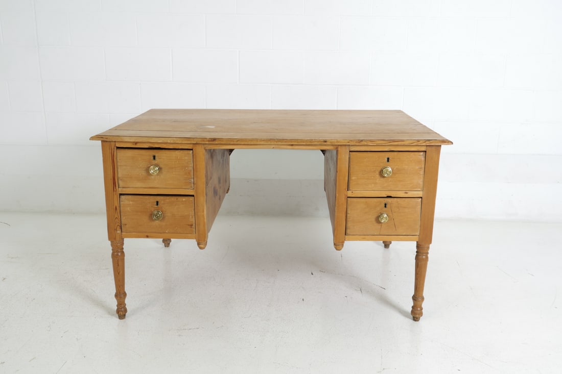 ANTIQUE RUSTIC PINE DESK - 3
