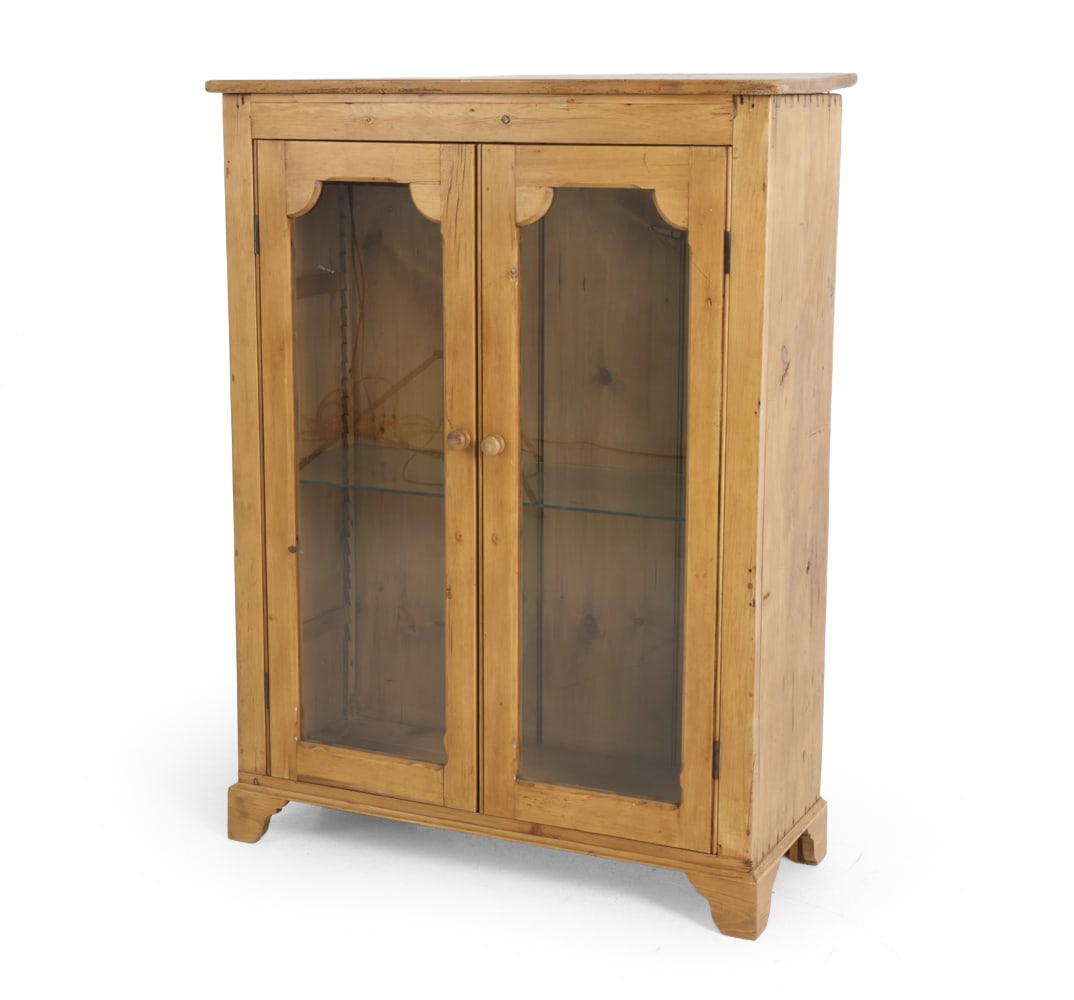 ANTIQUE PINE DISPLAY CABINET (1 of 18)