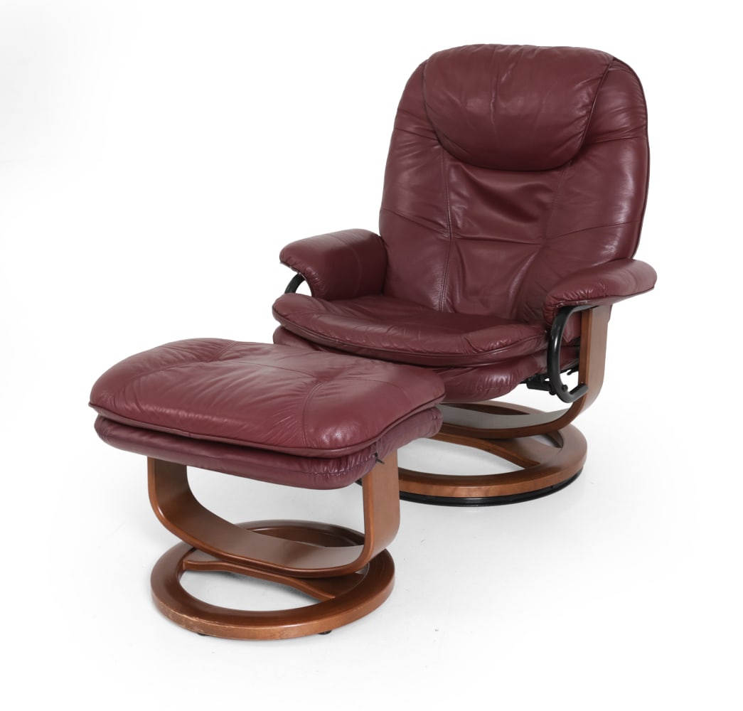 PALLISER "DRAKE" LEATHER LOUNGE CHAIR & OTTOMAN (1 of 14)
