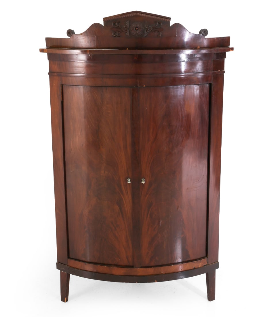 GEORGIAN STYLE ENGLISH MAHOGANY CORNER CABINET (1 of 17)
