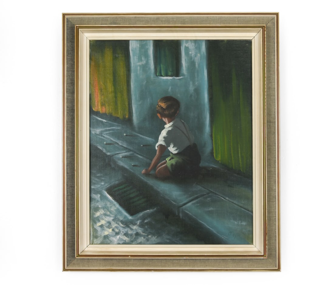 ARLING GADE (1919-2011) PLAYING WITH MARBLES O/C (1 of 6)