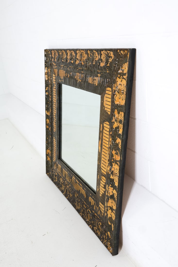TIN PANEL FRAME WALL MIRROR - 2