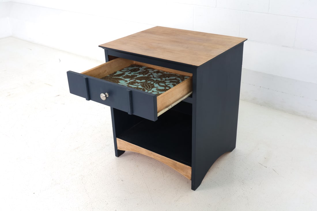 PAINTED PINE NIGHTSTAND SIDE TABLE - 10
