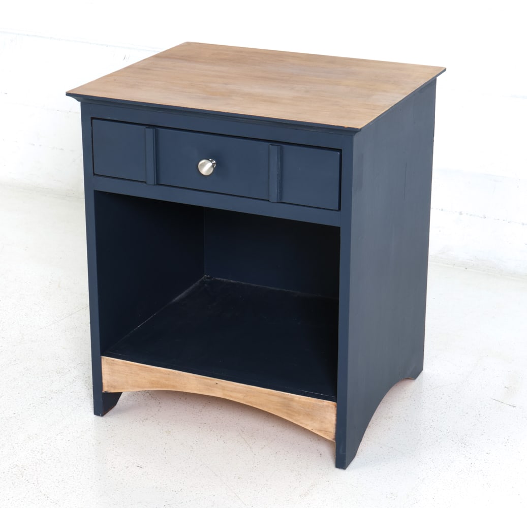 PAINTED PINE NIGHTSTAND SIDE TABLE - 2