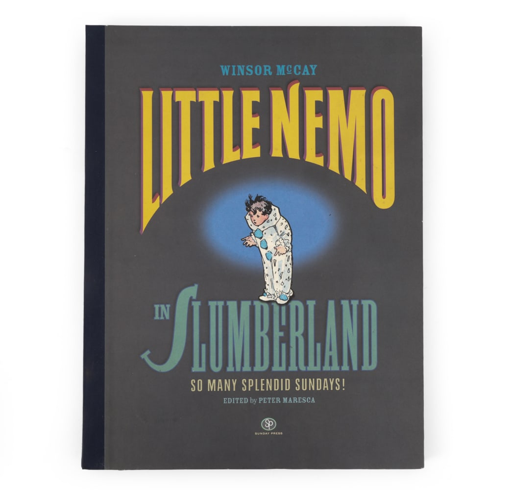 LITTLE NEMO IN SLUMBERLAND BY WINDSOR MCCAY: Comics by Windsor McCay edited by Peter Maresca. Third edition. With a handwritten note on first page. Dimensions: L 21" x W 16.25" Condition: Rubs and scuffs to cover. Wear consistent with age.
