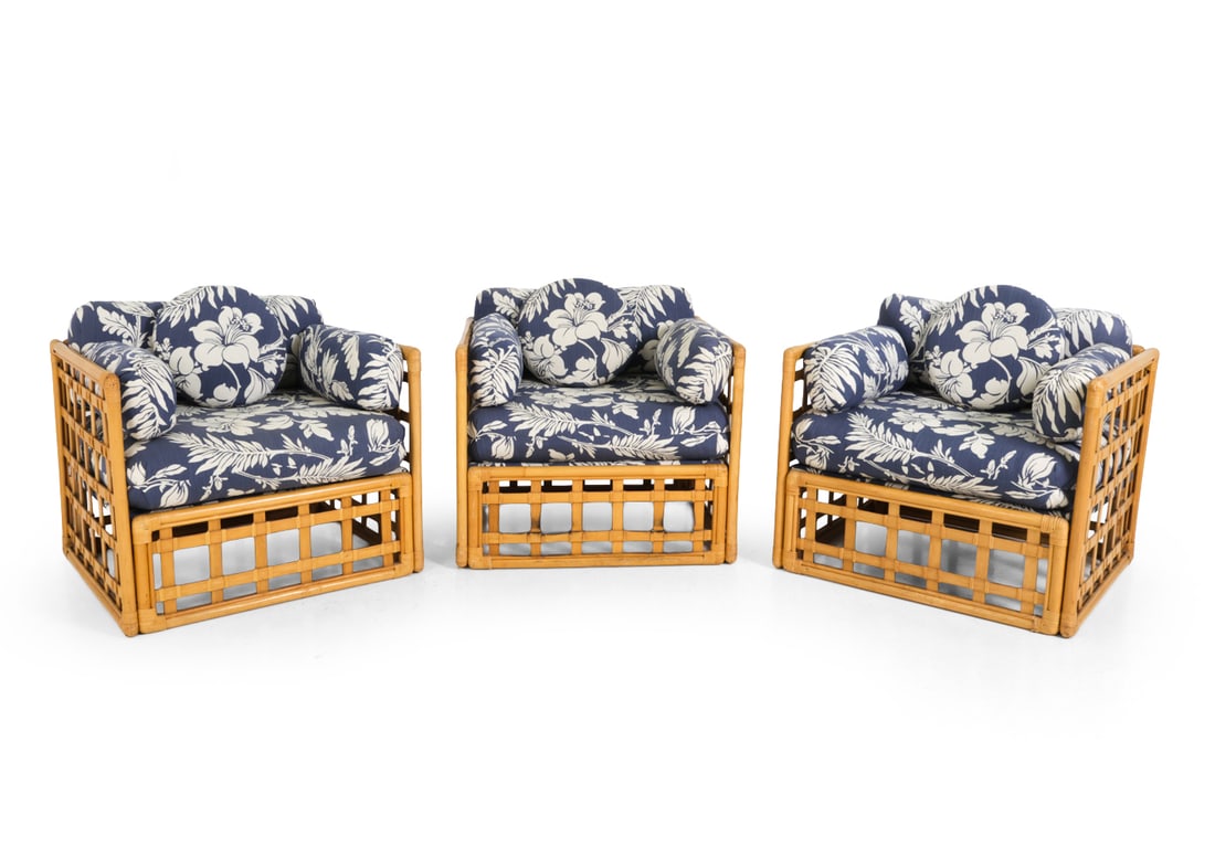 VINTAGE BAMBOO AND RATTAN LOUNGE CHAIRS (1 of 13)