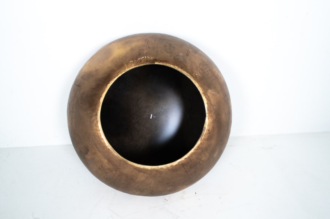 ROUND HAMMERED BRASS COFFEE TABLE - 11