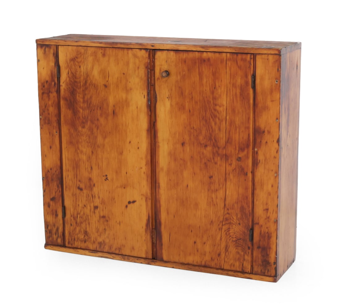 19TH C. PRIMITIVE PINE WALL CABINET (1 of 15)