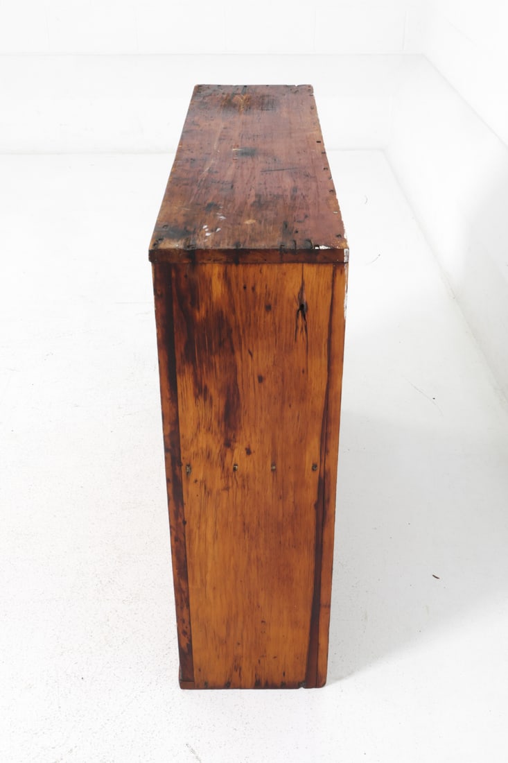 19TH C. PRIMITIVE PINE WALL CABINET - 5