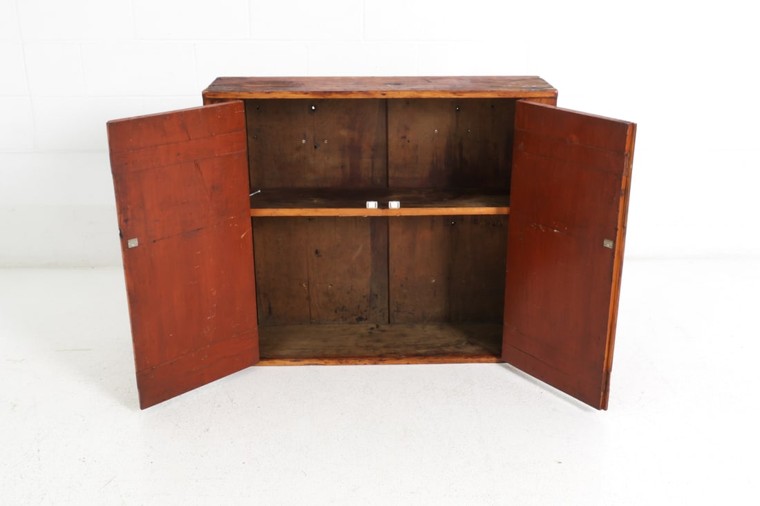 19TH C. PRIMITIVE PINE WALL CABINET - 9