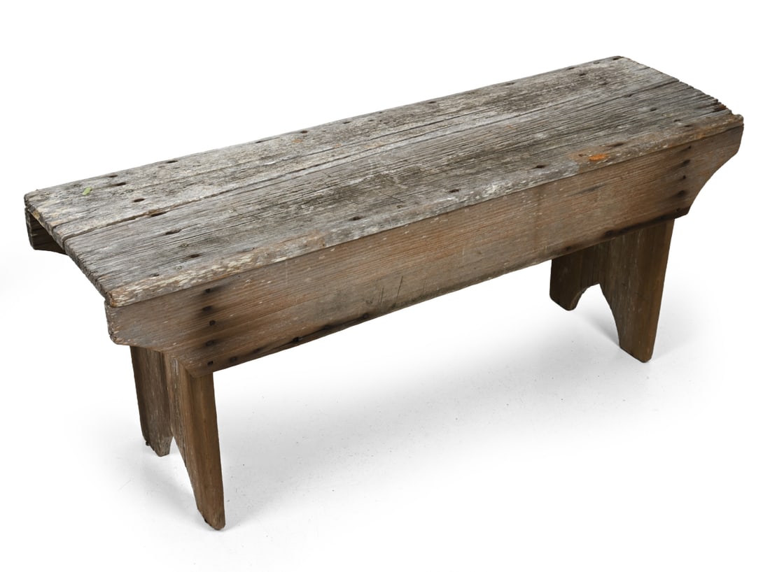 ANTIQUE FARMHOUSE STYLE PINE BENCH (1 of 12)
