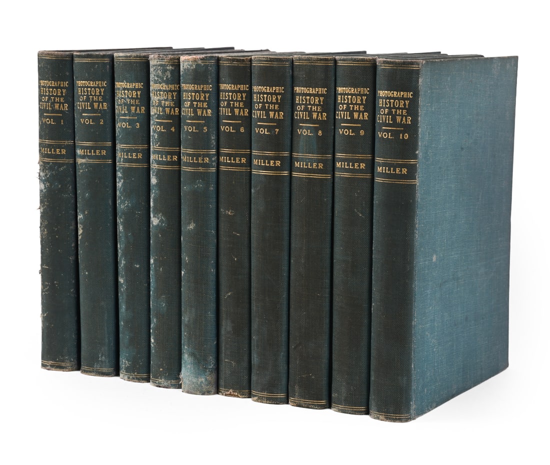 PHOTOGTRAPHIC HISTORY OF THE CIVIL WAR 10 VOLUME: (10) Volumes. Dimensions: H 11'' x W 1.5" Condition: Wear consistent with age and use. Fading to cover, toning to pages.