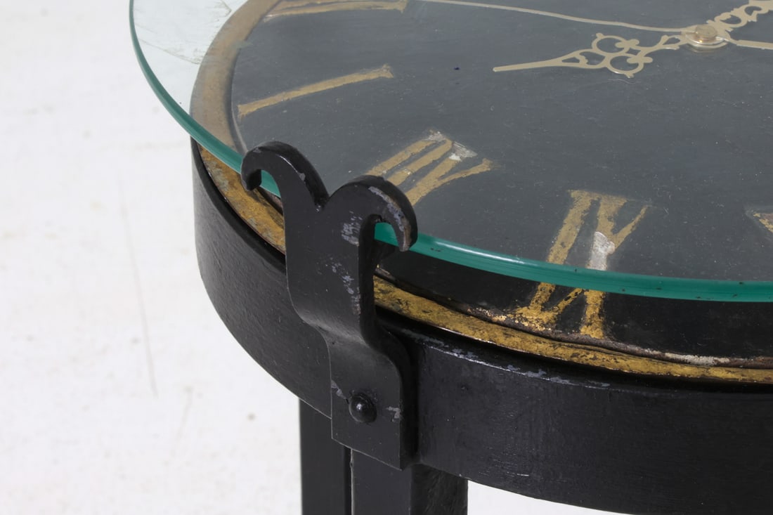 ANTIQUE CLOCK FACE SIDE TABLE - 10