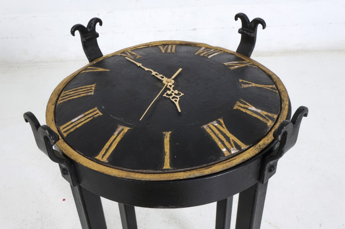 ANTIQUE CLOCK FACE SIDE TABLE - 12
