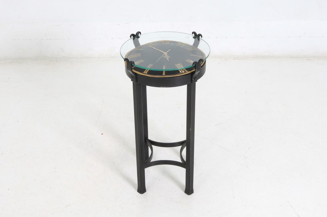 ANTIQUE CLOCK FACE SIDE TABLE - 5