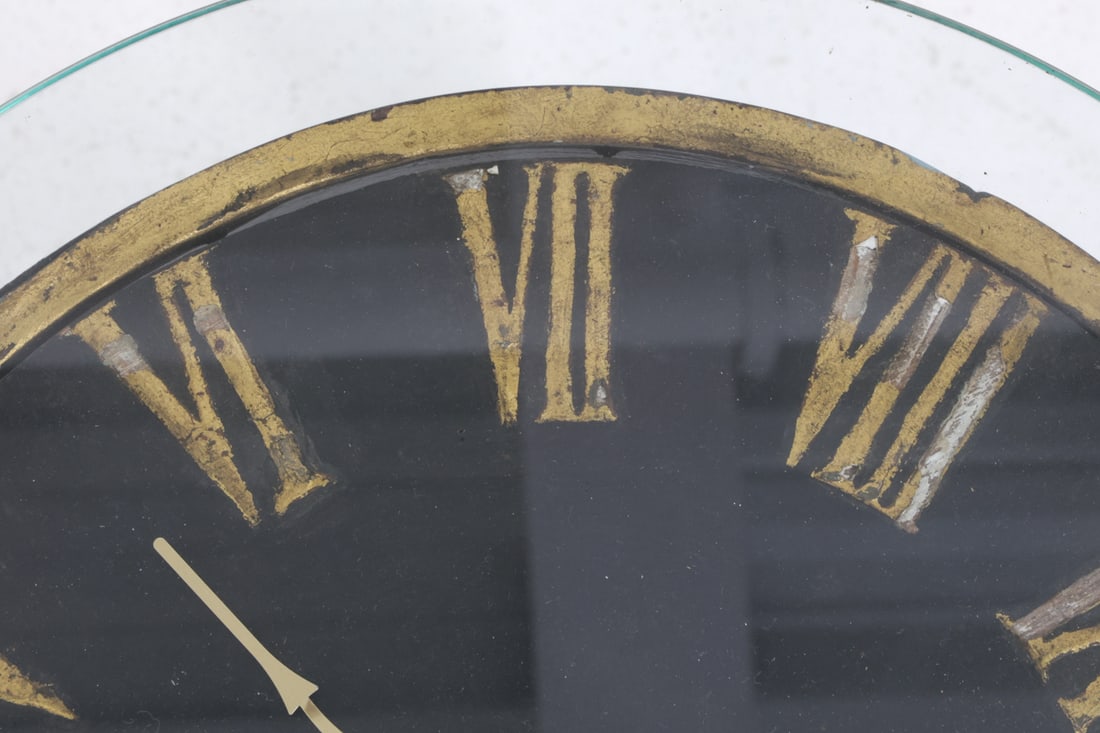 ANTIQUE CLOCK FACE SIDE TABLE - 6